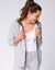 Veste bicolore zippée molleton gratté (gris chiné / blanc)
