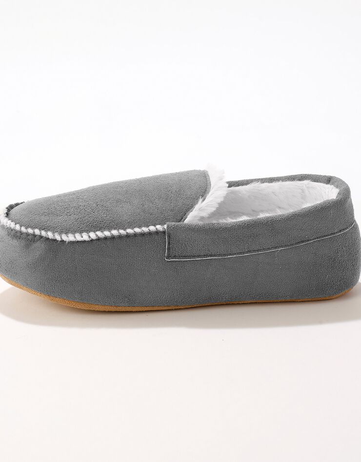 Pantoufles fourrées style mocassin (gris) Pantoufles fourrées style mocassin (gris)