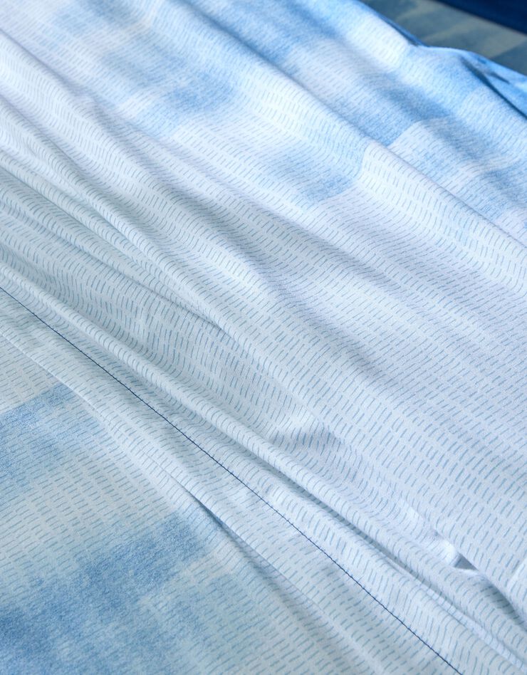 Linge de lit Abysse en coton (bleu)