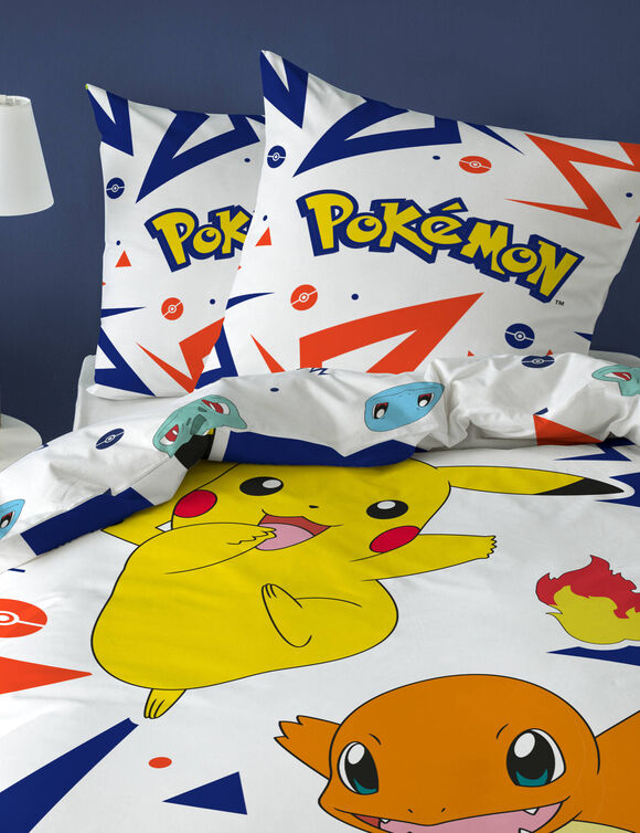 Parure de lit Pokemon - coton (jaune / blanc)