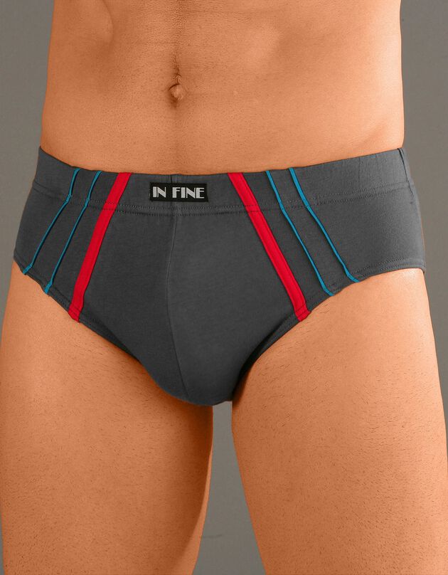 Slip taille confort - lot de 6 (bleu / gris)