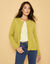 Cardigan boutonné, coton mélangé (anis)
