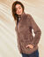 Veste zippée, maille peluche (taupe chiné)