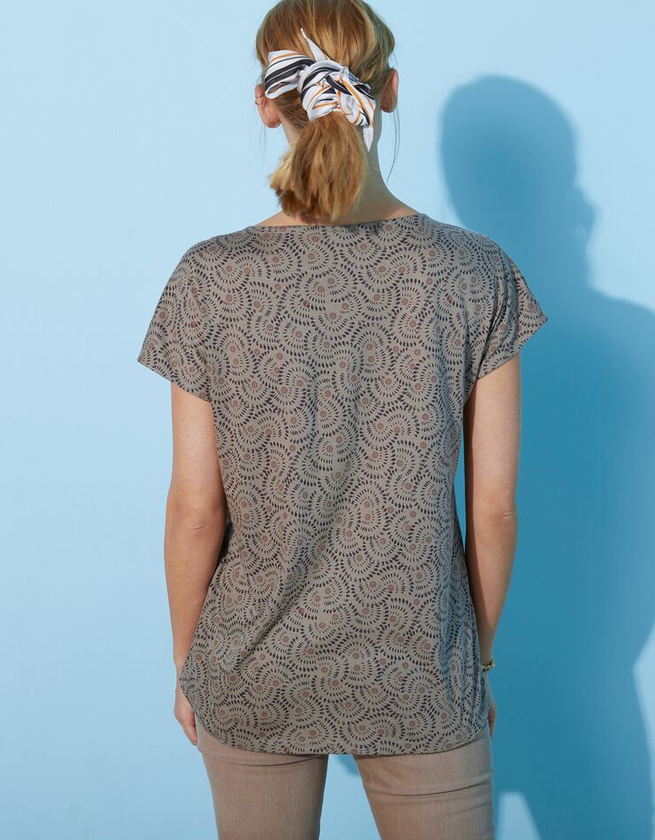 Tee-shirt imprimé col rond (bronze / marine) Tee-shirt imprimé col rond (bronze / marine)