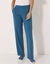 Pantalon coupe large molleton taille élastiquée (bleu pétrole)