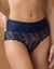 Culotte taille  haute dentelle microfibre grand confort invisible - Lot de 2 (marine)