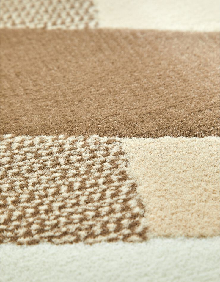 Tapis rectangulaire motif rétro (taupe)