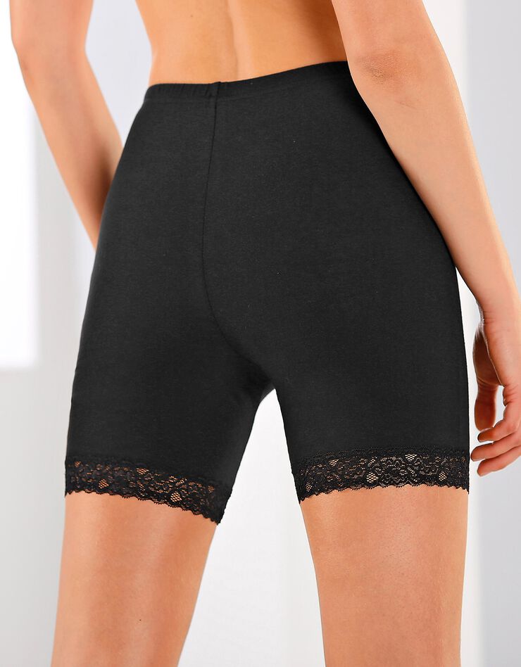Culotte panty coton et dentelle - lot de 2 (noir) Culotte panty coton et dentelle - lot de 2 (noir)