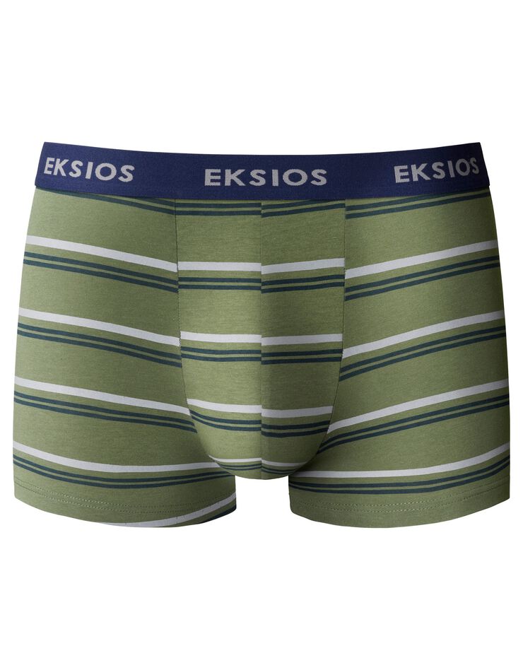 Boxer rayures fil teint - lot de 4 (bleu / vert) Boxer rayures fil teint - lot de 4 (bleu / vert)