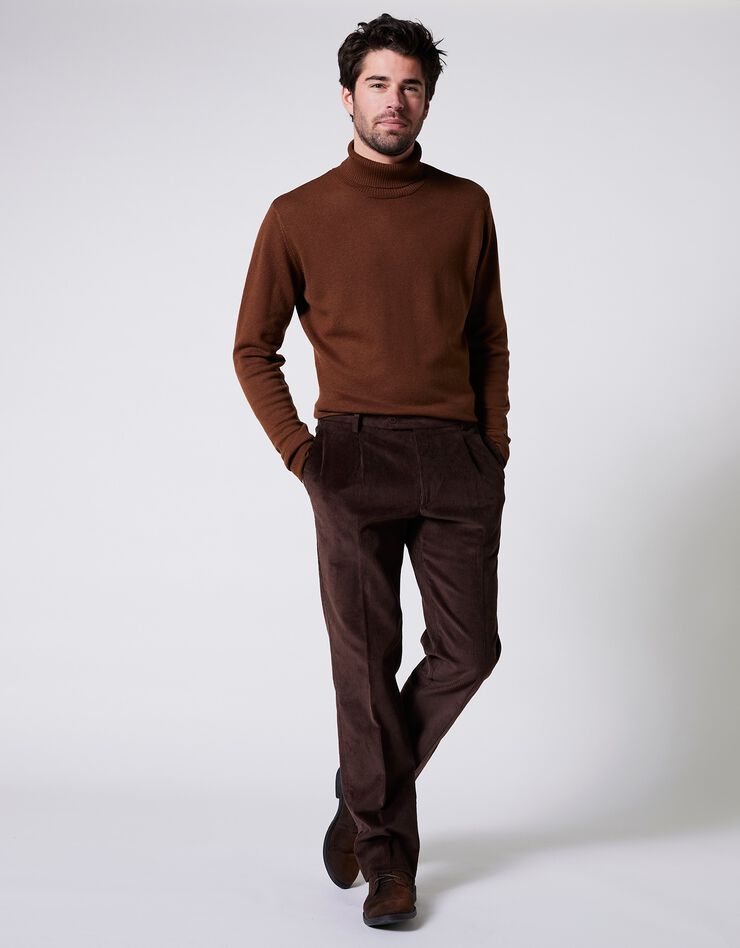 Pantalon velours taille élastiquée sans pince (châtaigne) Pantalon velours taille élastiquée sans pince (châtaigne)