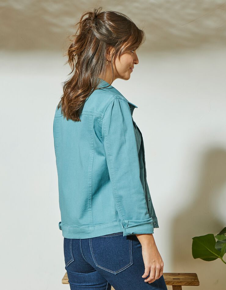 Veste boutonnée plis fantaisie (vert) Veste boutonnée plis fantaisie (vert)