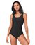 Maillot de bain 1 pi&egrave;ce sp&eacute;cial piscine uni (noir)