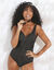 Maillot de bain 1 pièce Calayo, uni (noir)