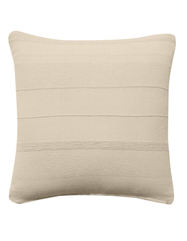 Housse coussin unie coton tissage artisanal - lot de 2 (écru)