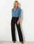 Pantalon droit, maille milano (noir)