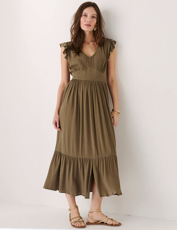 Robe longue unie sans manches  (kaki)