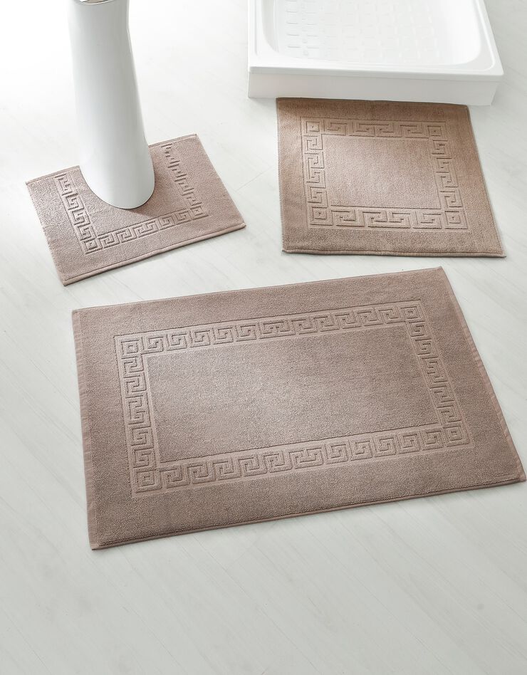Tapis de bain éponge liteau motif frise grecque (taupe) Tapis de bain éponge liteau motif frise grecque (taupe)