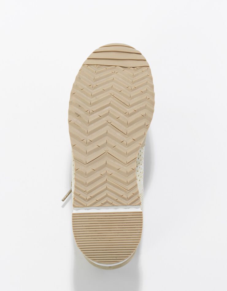 Baskets compensées à enfiler, en maille irisée (beige doré)