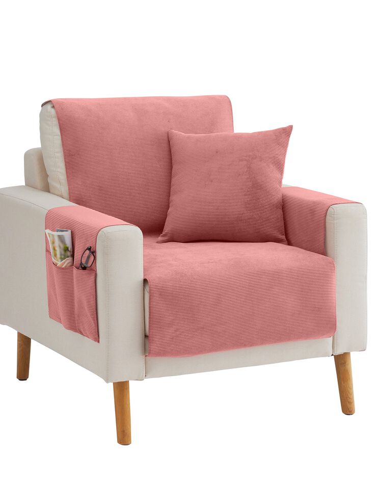 Housse coussin uni velours côtelé - lot de 2 (vieux rose) Housse coussin uni velours côtelé - lot de 2 (vieux rose)