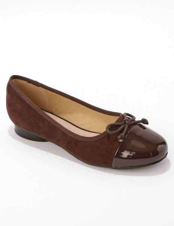 Ballerine plates bi-mati&egrave;re (chocolat)