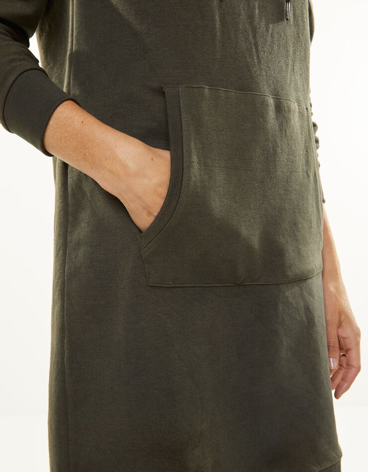 Robe à capuche, molleton gratté (kaki) Robe à capuche, molleton gratté (kaki)