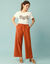 Pantalon large Spécial Petites viscose-coton-lin (caramel)