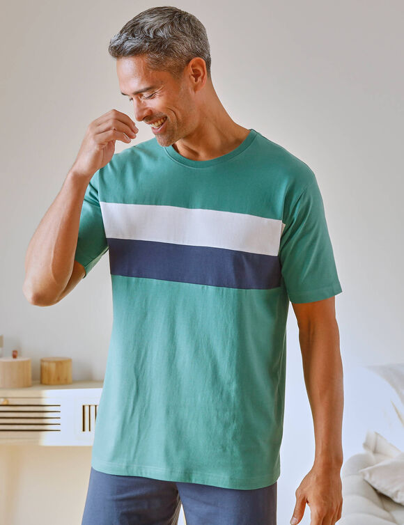 T-shirt pyjama manches courtes vert (vert)