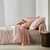 Linge de lit Clarisse en coton imprimé (bois de rose)