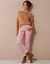 Pantalon 7/8ème fuselé stretch uni (rose blush)