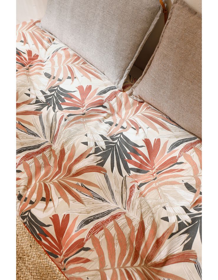 Long coussin de sol imprimé feuillage (rose / terracotta) Long coussin de sol imprimé feuillage (rose / terracotta)