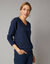Pull col V, laine d'agneau (marine)