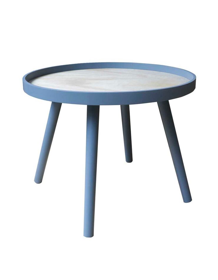 Table d’appoint avec plateau en bois (bleu)