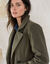 Manteau caban boutonn&eacute; uni (kaki)