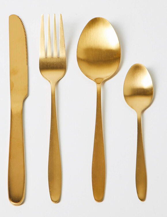 Ménagère inox coloris doré, 16 pièces (doré)