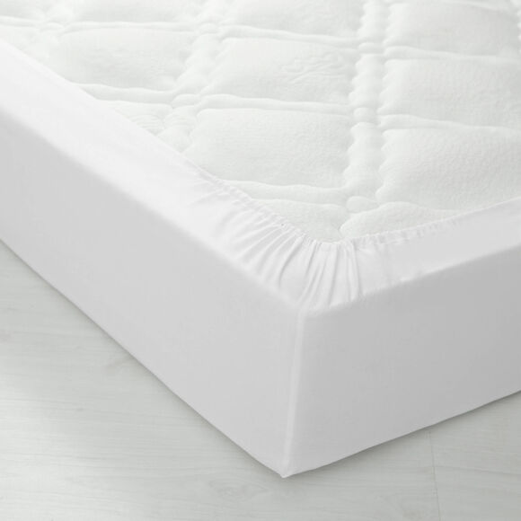Drap-housse uni jersey bonnets 26 cm (blanc)