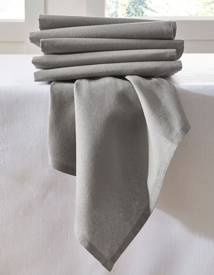 Serviette de table unie - lot de 6 (gris) Serviette de table unie - lot de 6 (gris)