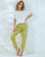 Pantalon coupe mom coton-lin uni (vert mousse)