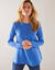 Pull évasé, maille anglaise toucher doux (bleu lavande)