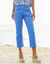 Pantacourt droit stretch (bleu azur)
