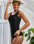 Maillot de bain 1 pièce post opératoire Solaro, brassière intégrée (noir)