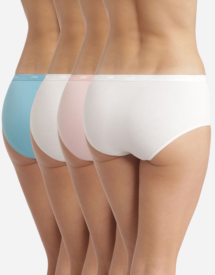 Slip forme boxer  "Les Pockets" coton stretch imprimé "tropiques" Lot de 3 +1 GRATUIT(1) (pastel)