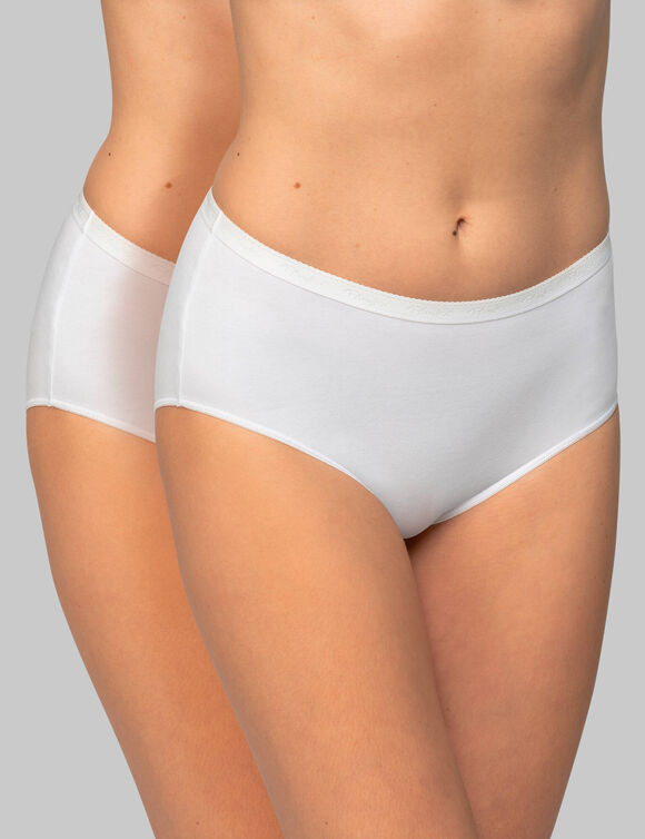 Culotte coton biologique(**) forme midi - lot de 2 (blanc)