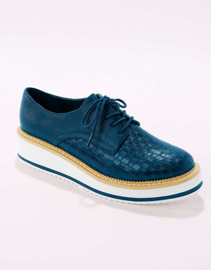 Derbies compensées effet tissé - marine (marine)