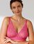 Soutien-gorge forme triangle tulle brodé stretch Batlow-  sans armatures  (rose)