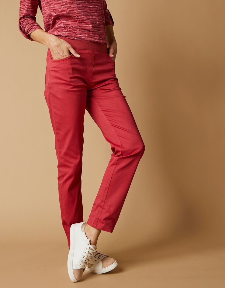 Pantalon droit "ultra confort" taille élastiquée (tomette) Pantalon droit "ultra confort" taille élastiquée (tomette)