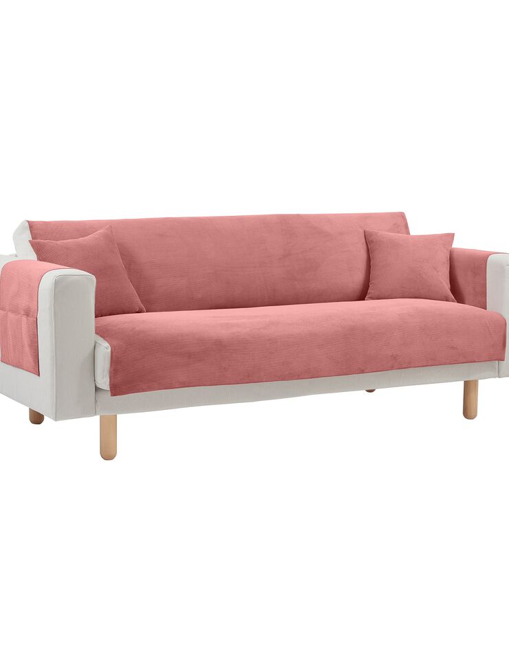 Housse coussin uni velours côtelé - lot de 2 (vieux rose) Housse coussin uni velours côtelé - lot de 2 (vieux rose)