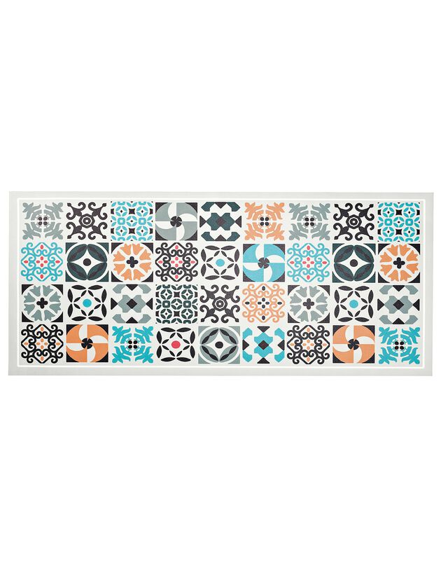 Tapis vinyle effet carreaux ciment couleur (multicolore)
