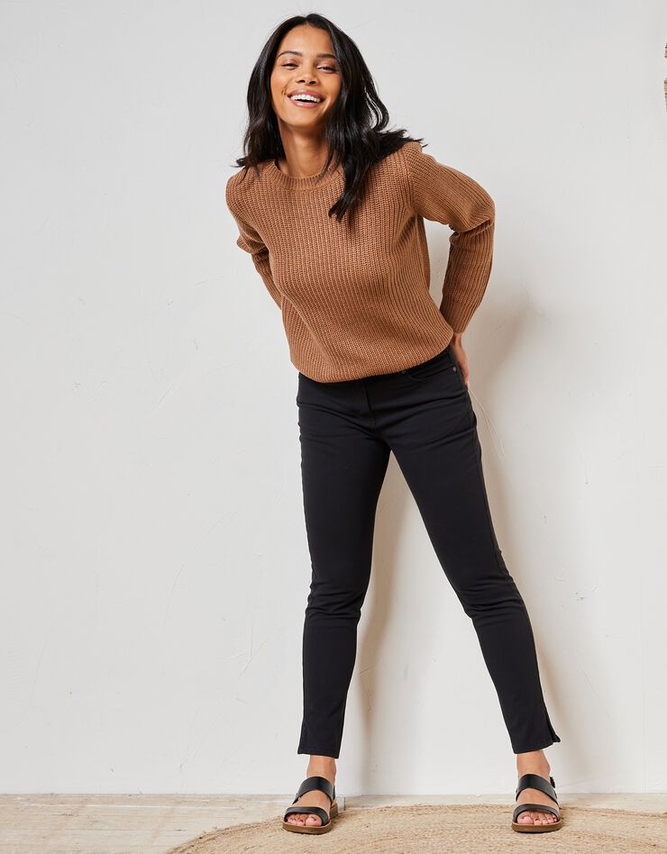 Pull col rond maille anglaise (noisette) Pull col rond maille anglaise (noisette)