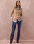 Gilet boutonn&eacute;, maille moelleuse en laine m&eacute;lang&eacute;e (beige)