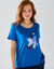 T-shirt manches courtes print placé (bleu)